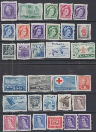 552) Canada 1951 / 1956 Never Hing Selection - Perfect