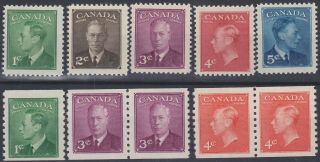 551) Canada 1949 King George Vi Never Hing Selection - Perfect