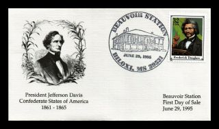 Dr Jim Stamps Us President Jefferson Davis Beauvoir Station Biloxi Cover 1995