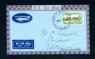 Zealand 1932 First Flight Cover From Wellington (s704)
