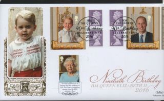 Gb 2016 Benhams Gold Fdc The Queens 90th Birthday Booklet Anmer Postmark Stamps