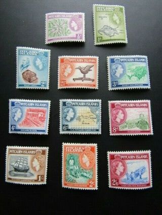 Pitcairn Islands Stamps - 1957 Full Set Of 12 Sg33 - 28 Mounted