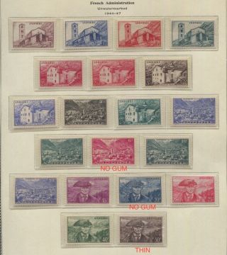 Andorra French Administration Sc 85 - 123 Complete Mostly Mh Cv $179