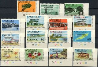 Anguilla 1969 Independence Mnh Full Set Of 15,  1c - $5 D87293