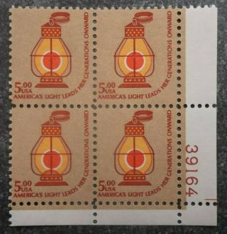 Buffalo Stamps: Scott 1612,  $5 Plate Block,  Nh/og & Xf,  Fv = $20