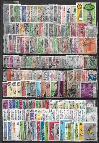 Stock Page Of British Commonwealth Stamps - Approx 200 Vfu (bc43c)