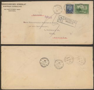 Canada 1929 - Registered Cover Montreal To Vienna Austria 28411/6