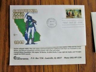 California Gold Rush Miner Panning 1999 Covrrcraft Cachet Fdc,  Info Card