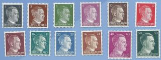 Nazi Germany Third Reich Nazi Adolf Hitler Stamp Lot Mnh Ww2 Era 26