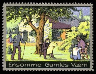 Denmark Poster Stamp - Ensomme Gamles Værn - Nursing Home - A&l 480
