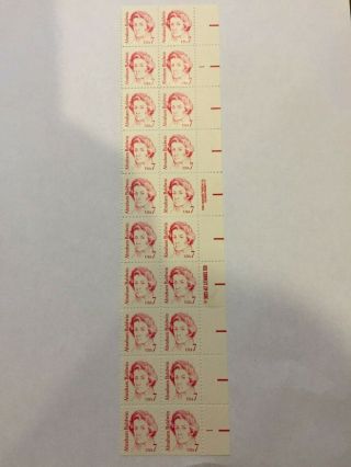 Us Stamps Sc 1850 Abraham Baldwin Plate Strip Of 20 - Mnh