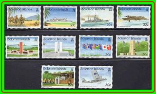 Solomon Is.  1992 Japan/usa In Wwii Pacific Mnh Military Planes,  Ships
