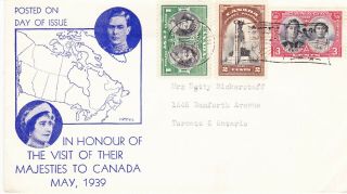 1939 Royal Visit Issue Fdc Sc 246 - 248 Unknown Cachet