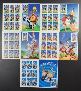 Us Postage Lot 5 Different Looney Tune Sheets Of 10 3137 // 3534 (imperf???)