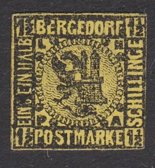 Bergedorf Germany An Old Forgery Of A Classic Stamp. . .  A755