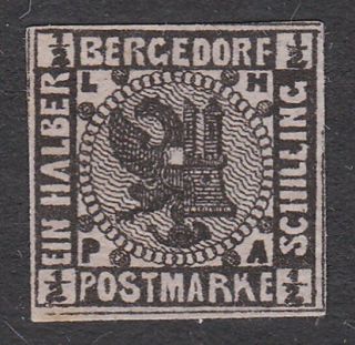 Bergedorf Germany An Old Forgery Of A Classic Stamp. . .  A757