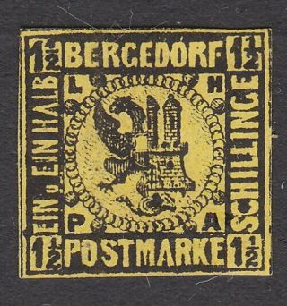 Bergedorf Germany An Old Forgery Of A Classic Stamp. . .  A758