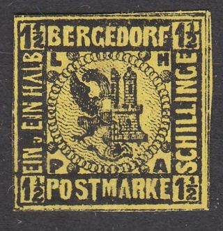 Bergedorf Germany An Old Forgery Of A Classic Stamp. . .  A759