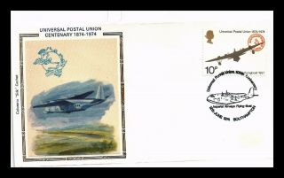 Dr Jim Stamps Universal Postal Union Fdc United Kingdom Silk Cachet Cover