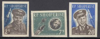 K7 Albania Set Of 3 Space Stamps Imperf.  1963 Mnh/mlh 20 - Mlh Vostok