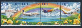 2001 Fiji Air Pacific 50th Anniversary Strip Of 4 Fine Mnh