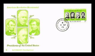 Dr Jim Stamps Presidents American Revolution Bicentennial Fdc St Vincent Cover