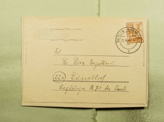 Dr Who 1948 Germany Berlin Letter Card To Dusseldorf E71491