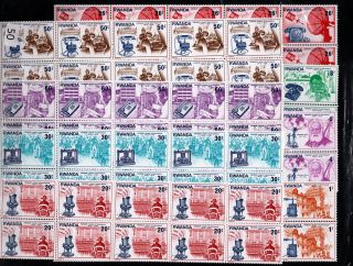 / 10x Rwanda 1976 - Mnh - Space - Proffesions - Science - Telephone - Space