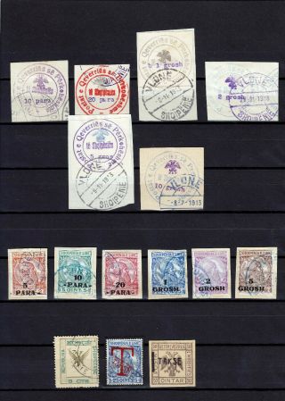 Albania 1913 - 1914 2 Complete Sets Totally 15 Stamps