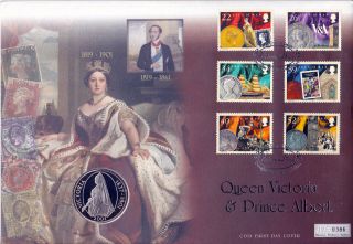 2001 Isle Of Man Queen Victoria & Prince Albert Coin Cover