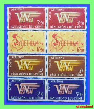 South Vietnam Air Post Stamps Set 4 Pair Mnh