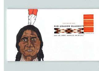 Hand Painted Indian,  1 Of 1 Made,  Color Cancel,  Rio Grande Blankets Fdc