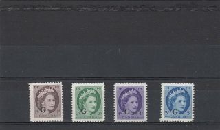 A92 - Canada - Sgo202 - O205 Mnh 1955 Qeii - Official Stamps