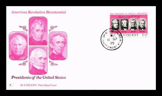 Dr Jim Stamps American Presidents Bicentennial Fdc St Vincent Cover