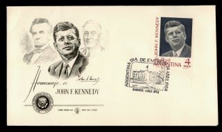 Dr Who 1964 Argentina John F.  Kennedy Jfk Fdc C132406