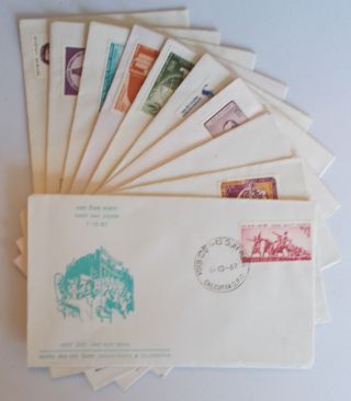India - 10 X First Day Covers From 1967 & 1968.  See Images For Details.