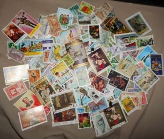 100 World Postage Stamp Lot Scrapbook Art Crafting Ephemera Decoupage Collecting