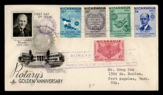 Dr Who 1955 Nicaragua Rotary International 50th Anniversary Fdc C132953