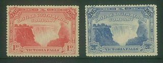 Rhodesia - 1905 1d & 2 - 1/2d " Waterfall " Fine Lhm (es410)