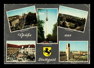 Dr Jim Stamps Greetings From Stuttgart Germany Five Views Continental Postcard