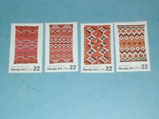 Set Of 22 Cent Najavo Blanket Stamps (sc 2235 - 38) Mnh
