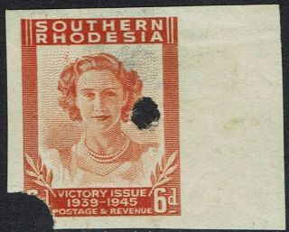 Southern Rhodesia 1947 Victory 6d Imperf Proof
