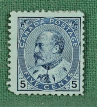 Canada Stamp Edward V11 1903 5c Bluish H/m No Gum (s110)