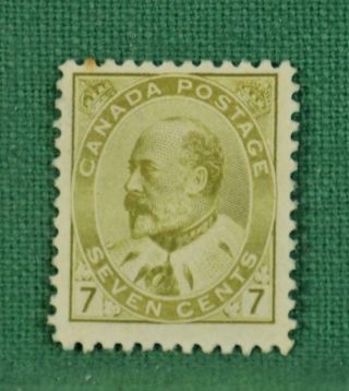 Canada Stamp Edward V11 1903 7c Yellowish Olive H/m No Gum (s109)