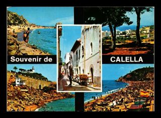 Dr Jim Stamps Calella Spain Five Views Chrome Continental Size Postcard