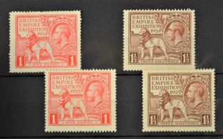 Gb Stamps George V 1924 & 1925 British Empire Exhibition Pairs H/m (r53)