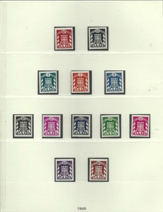 Saar,  Germany,  Deutschland,  Stamps,  1949,  Sc O27 - 38 Mi.  33 - 44 Mnh