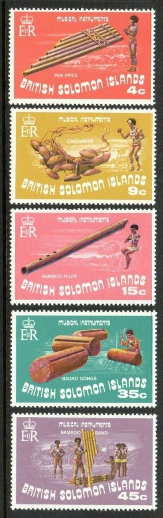 1973 Solomon Islands Musical Instruments Sg240 - 244 Unhinged