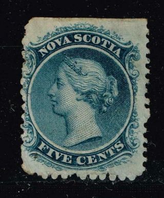 Canada Nova Scotia Stamp 1860 - 1863 Queen Victoria 5p Blue Ng Stamp