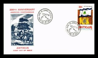Dr Jim Stamps Bicentennial American Independence Fdc Antigua Scott 427 Cover